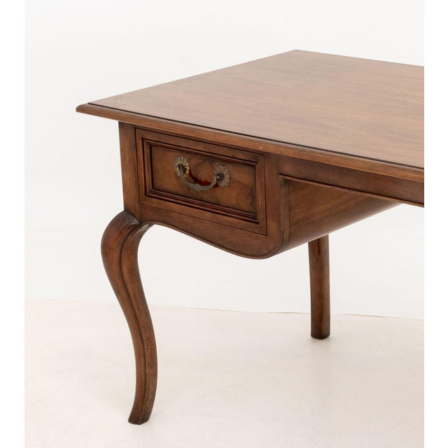Baker Furniture French Provincial Style Walnut Desk For Sale - Image 4 of 9