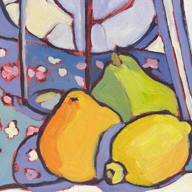 Wood "Signs of Spring" Original Fauvist Floral Still Life Oil Painting by Catherine Martzloff For Sale - Image 7 of 8