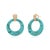 14k Yellow Gold Turquoise & Black Onyx Diamond Door Knocker Earrings, A Pair For Sale - Image 9 of 9
