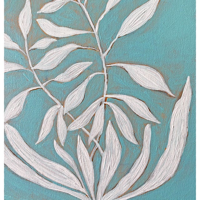 Original Framed Acrylic Botanical Painting, Organic Boho Art Floral Wall by Tatiana Duperault For Sale - Image 4 of 6