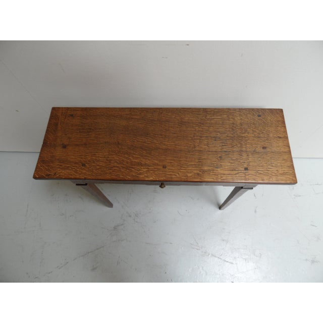 Brown Side Table in Oak For Sale - Image 8 of 11