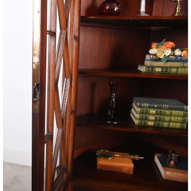 George III Mahogany Corner Display Cabinet, 1820s For Sale - Image 4 of 13