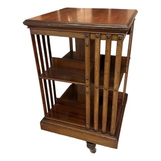 Antique Revolving Bookcase in Mahogany, 1890s For Sale