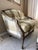 Harden Berger French Louis XVI Style Marquise Silk Plaid Arm Chair & Ottoman For Sale In Chicago - Image 6 of 10