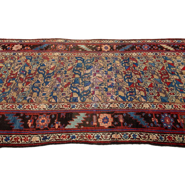 1900 - 1909 Antique Persian Bidjar Handmade Brown Wool Rug With Floral Pattern For Sale - Image 5 of 9