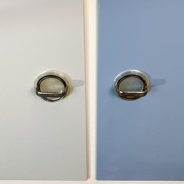 Metal Kitchen Cabinets with Blue-Grey Mottled Formica Top, 1960s, Set of 2 For Sale - Image 7 of 17