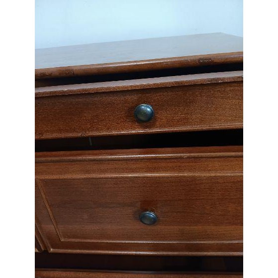 1980s Vintage Bombay Mahogany Wood Chest 5 Drawers For Sale - Image 5 of 9