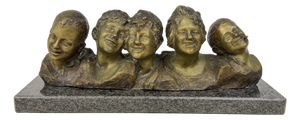 Vincenzo Aurisicchio, Scugnizzi, 1920s, Bronze and Marble