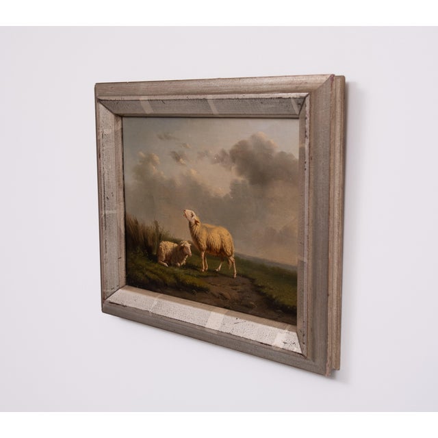 Rustic Eugène Verboeckhoven, Sheep, Oil on Panel, 1844 For Sale - Image 3 of 9