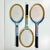 This is a set of 3 Vintage Wilson Wood Tennis Rackets from the 1950-1970s. The green racket is the oldest and has chippy...