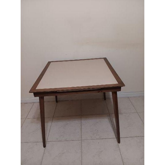 1960s Stakmore Wooden Folding Card Table Set With Four Matching Slat-Back Chairs For Sale In Naples, FL - Image 6 of 11