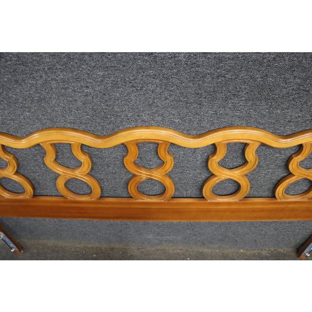 Wood French Provincial King Headboard With Openwork Scroll Detail For Sale - Image 7 of 8