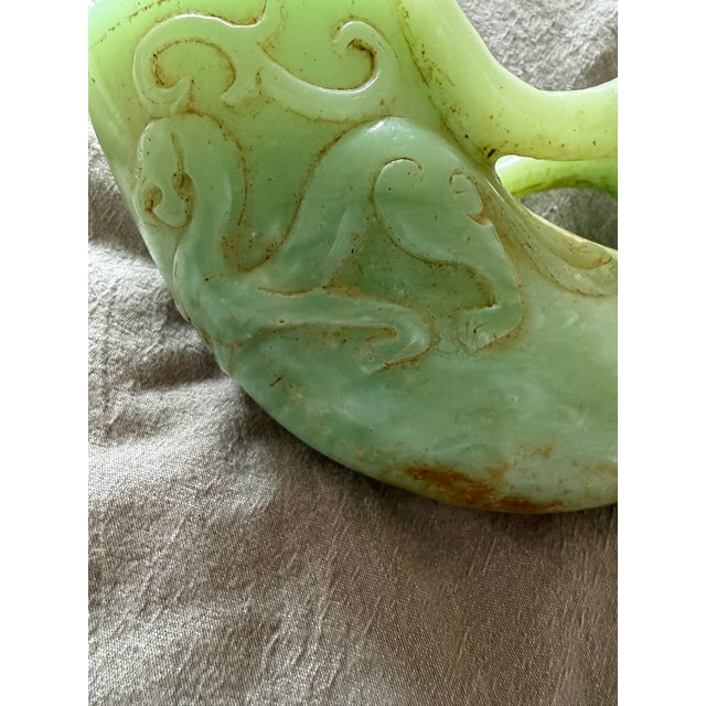 Antique Jadite “Jue” Libation Cup in the Form of a Water Buffalo. For Sale In New York - Image 6 of 11