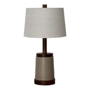 1960s Jane and Gordon Martz Ceramic and Walnut Table Lamp, Unmarked