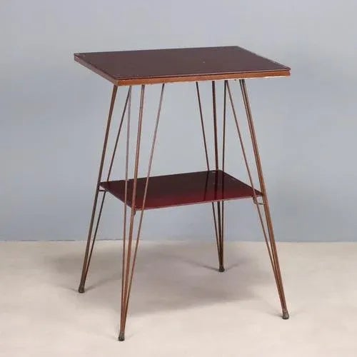Vintage Side Table with Metal Frame and Double Glass Top, 1960s For Sale - Image 11 of 11