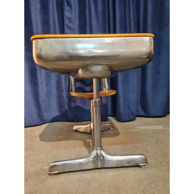 Mid-Century Modern American School Desk in Cast Iron and Wood For Sale - Image 3 of 11