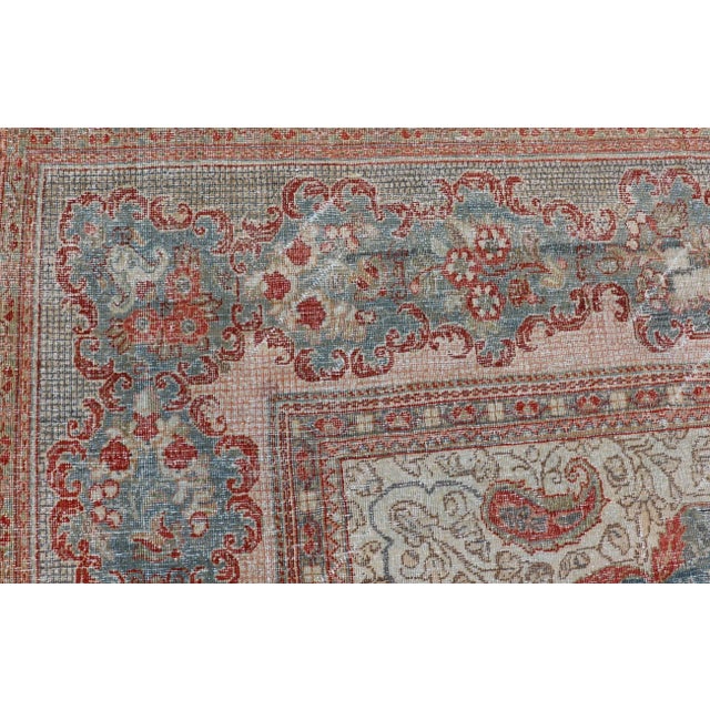 Large Antique Persian Mahal Rug With Central Medallion and Regal Design 12'4 X 20'4 For Sale - Image 9 of 17
