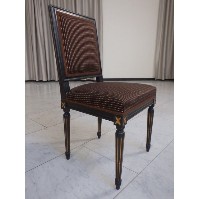 1990s Black and Golden Dining Chairs, 1990, Set of 4 For Sale - Image 5 of 14