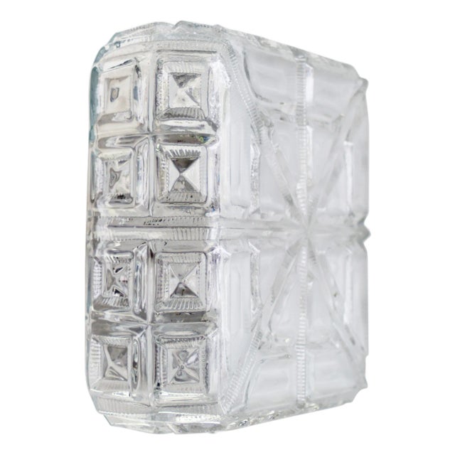 Mid-Century Modern Clear and Mat Glass Sconce For Sale