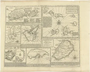 Antique Map of Islands in the Mediterranean by Bowen, 1760