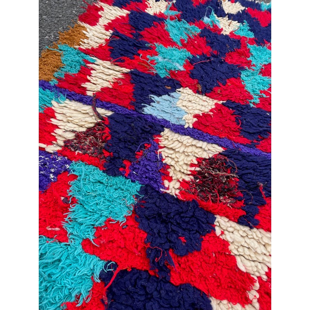 Colorful Moroccan Azilal Wool Rug For Sale - Image 6 of 9