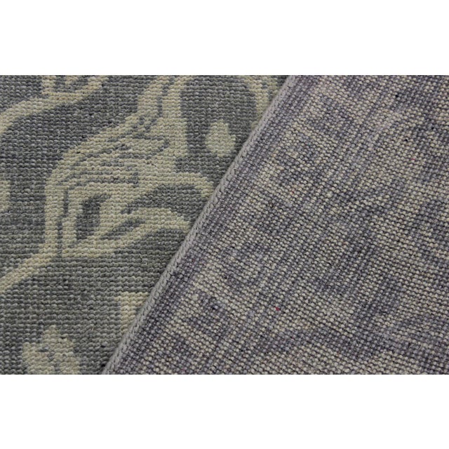 Gray Vintage Inspired Gray/Green Hand Knotted Wool Rug - 8'5'' X 11'4'' For Sale - Image 8 of 9