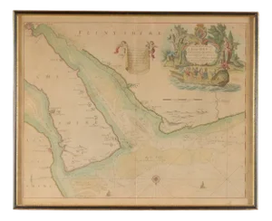 Antique River Dee Sea Chart by Capt. Greenvile Collins, 1750