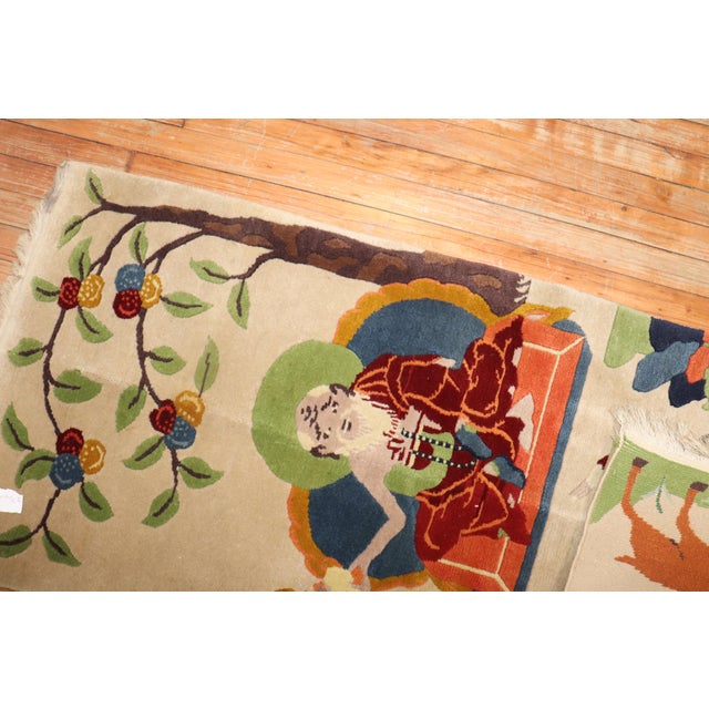 Late 20th Century Chinese Buddhist Meditation Pictorial Rug - 2'3" x 4'7" For Sale - Image 10 of 18
