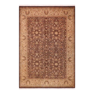 Shabby Chic 1990's Pak-Persian Brown/Tan Wool Rug - 9'0'' X 12'2'' For Sale