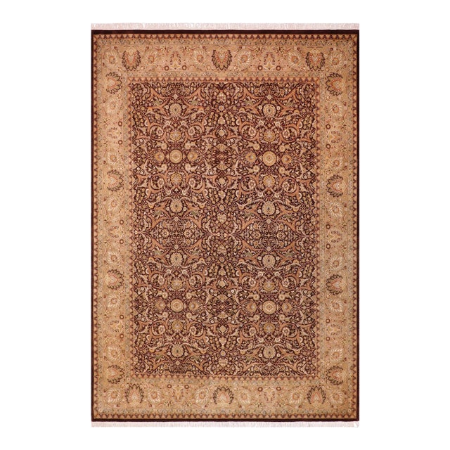 Shabby Chic 1990's Pak-Persian Brown/Tan Wool Rug - 9'0'' X 12'2'' For Sale