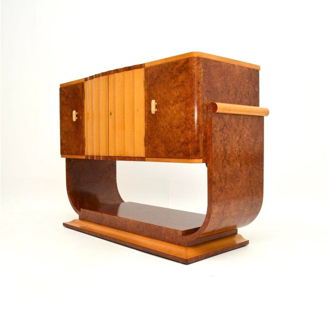 Mid-Century Modern Art Deco Burr Walnut and Sycamore Sideboard, 1930s For Sale - Image 3 of 11
