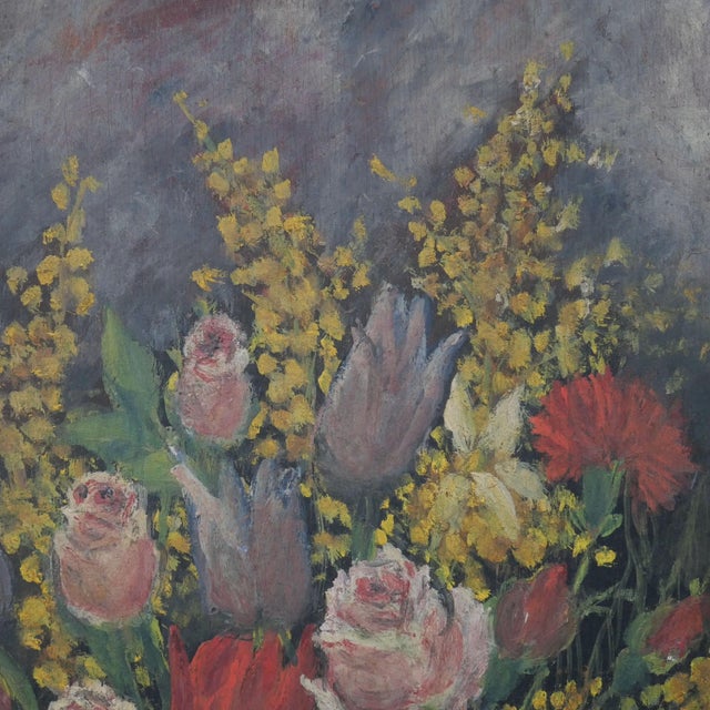 Alice Rey, Floral Still Lifes, Oils on Panels, 1950s, Set of 2 For Sale - Image 18 of 18