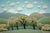 Folk Art Spring Landscape With Round Clouds - Limited Edition Naive Serigraph by Ivan Rabuzin For Sale - Image 3 of 8