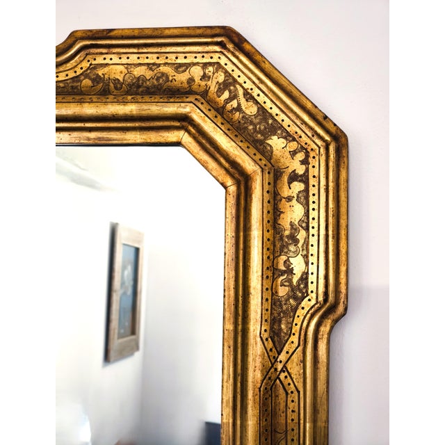 1950s Italian Gilded Leaf Mirror with Bullion Decoration, 1950s For Sale - Image 5 of 8