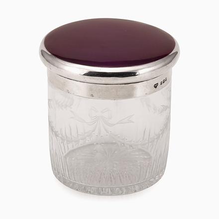 Antique English Silver and Etched Crystal Jar from G&S Co., London, 1919 For Sale - Image 13 of 13