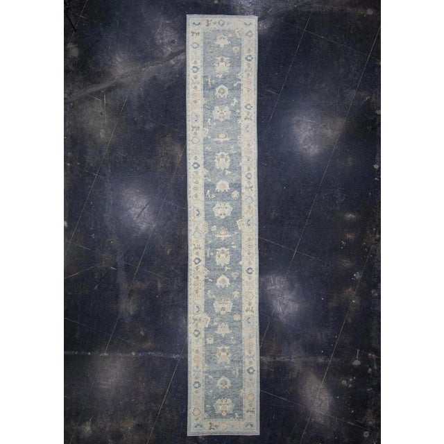 Turkish Oushak Rug Runner 3' x 17'7" For Sale In Houston - Image 6 of 6