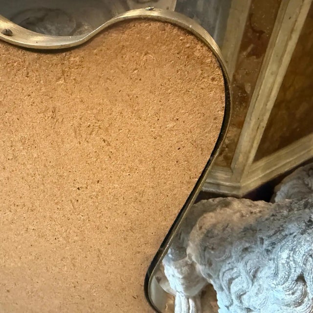 1950s Gio Ponti Style Mid-Century Modern Solid Brass Well Shaped Wall Mirror For Sale - Image 13 of 14