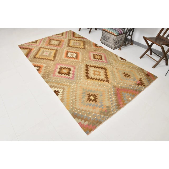Rustic Vintage Kilim Rug For Sale - Image 3 of 11
