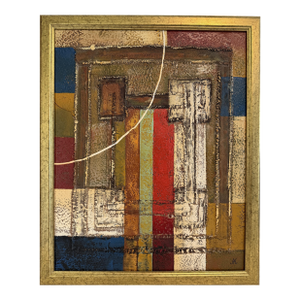 Original Abstract Oil Painting by Alena Kalen "Constructed Silence" Framed, Coa