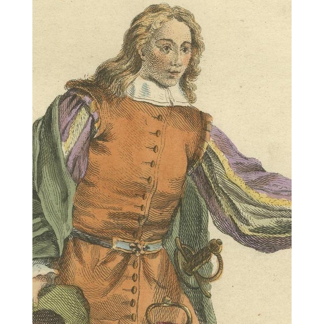 Jefferys, Spanish Knight of the Golden Key in 1700, Hand Colored Costume Plate, 1757, Engraving For Sale - Image 4 of 8