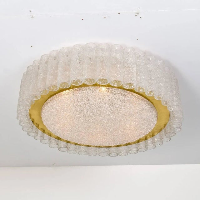 Glass and Brass Light Fixtures from Doria, Germany, 1960s, Set of 6 For Sale - Image 16 of 18