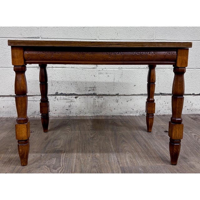Vintage Jacobean Revival Style Coffee Table Side Table End Table For Sale In Kansas City - Image 6 of 10