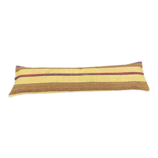 Turkish Hemp Pillow Cushion Natural Beige Brown Cushion Cover 12x46 For Sale
