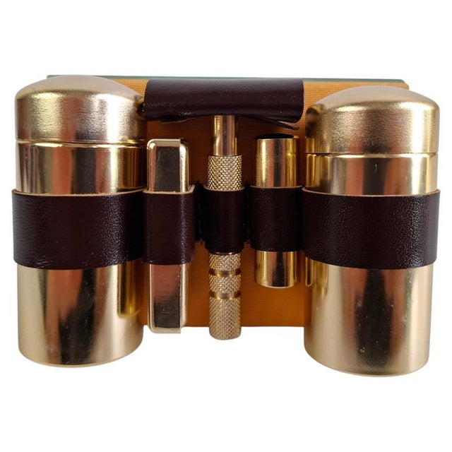Mid-Century Modern Brass Travel Shaving Kit in Leatherette Case, 1960 For Sale - Image 18 of 18