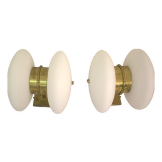 Vintage Glass Wall Lights, 1960s, Set of 2 For Sale