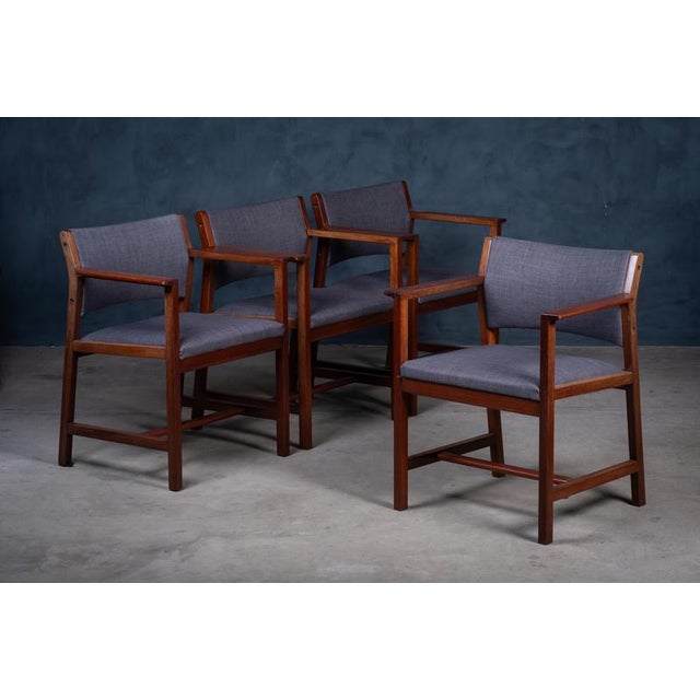 Model BM73 Armchairs by Børge Mogensen for Fredericia, 1960s, Set of 4 For Sale - Image 3 of 9