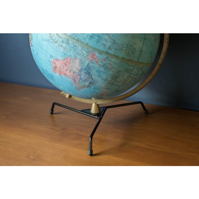 Mid-Century Modern Mid Century Modern Cram's Imperial World Desktop Globe on Stand For Sale - Image 3 of 8