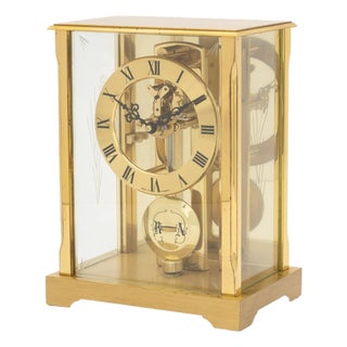 S. Haller German Brass Mantel Clock For Sale