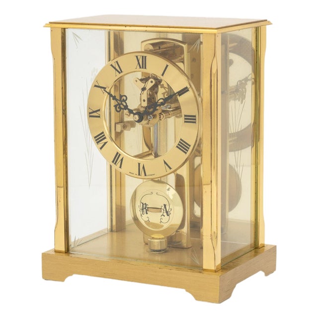 S. Haller German Brass Mantel Clock For Sale