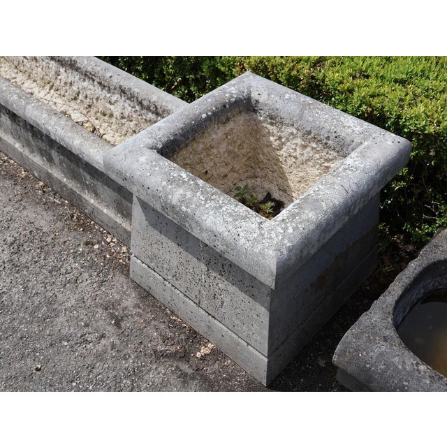 Stone Mid-Century French Limestone Planters, 1950s, Set of 4 For Sale - Image 7 of 12